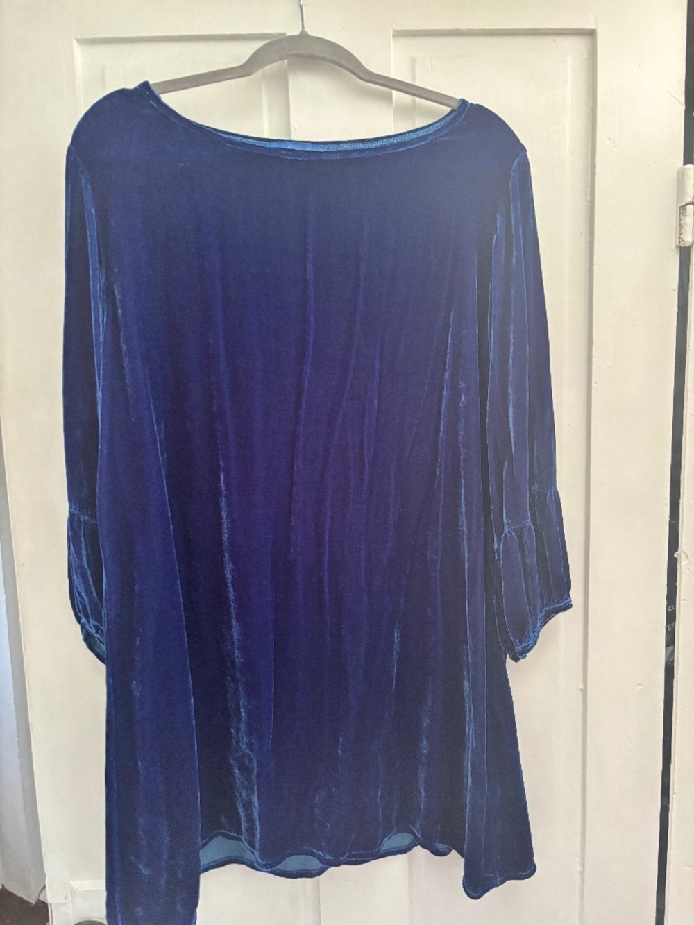 Cobalt, cutloose silk-velvet dress